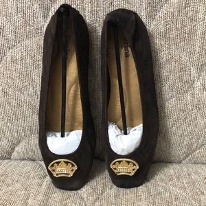 PERLINA BALLET FLATS BROWN SIZE 8 ROYAL LEATHER UPPER
